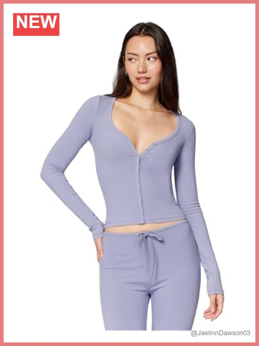 Fitted V-Neck Snap Front Cardigan Long Sleeve Lounge Top